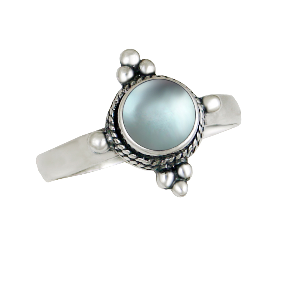Sterling Silver Gemstone Ring With Blue Topaz Size 5